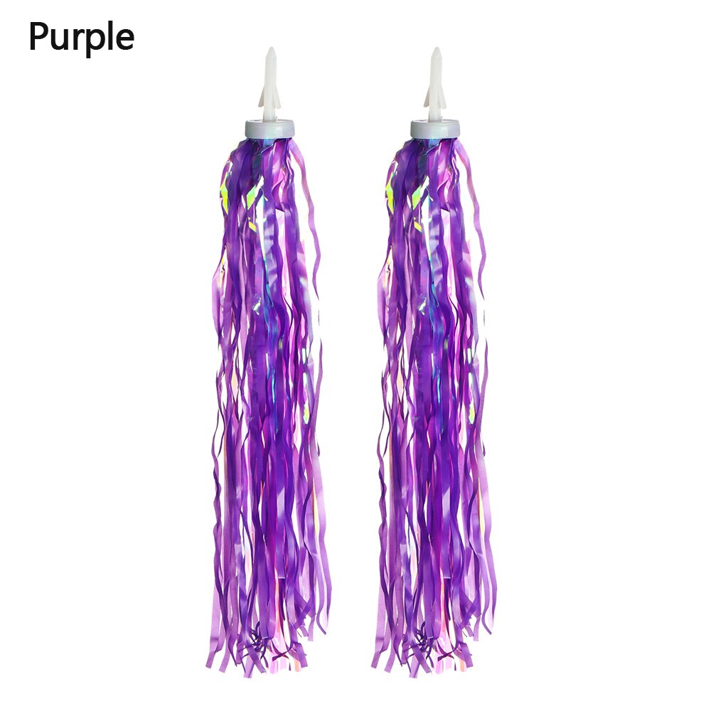 2Pcs 14cm Colorful Bike Cycling Tricycle Handlebar Tassels Kids Streamers Tassel Outdoor Sports Bike Decoration Accessories: Purple