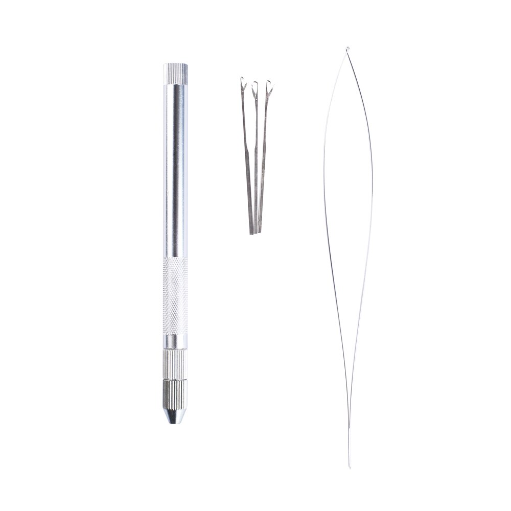 Aluminium Hair Extension Haak Trekken Tool Naaldinrijger Micro Ringen Kralen Loop