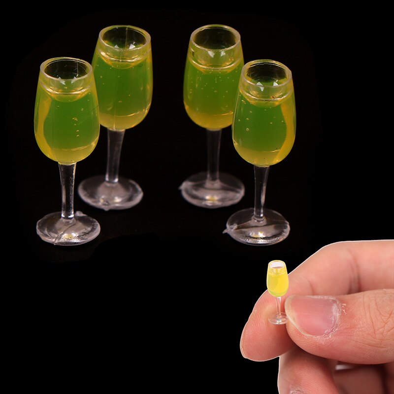 2/4Stck Mini 1/12 Puppenhaus Bahre Tasse Simulation Möbel Wein Glas Becher für Puppe Haus Dekoration Zubehör