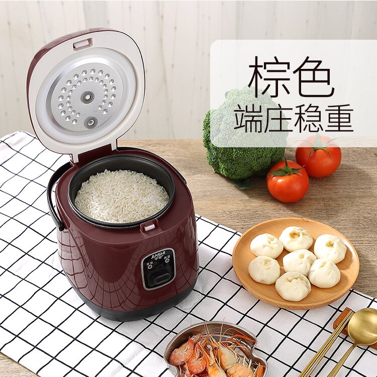 Rice Cooker Small 1-2 People Rice Cooker Household Smart Kitchen Appliances: Brown-Round