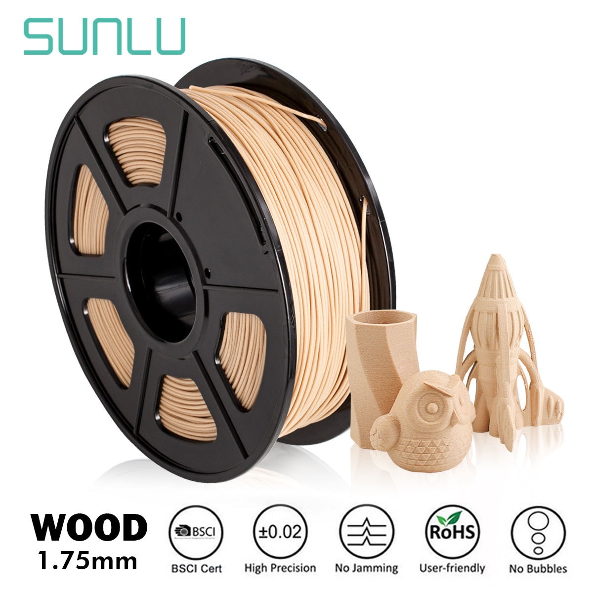 3D Filament DIY WOOD fiber filament in 3D printing material 1.75mm 1kg 3D Printer filament
