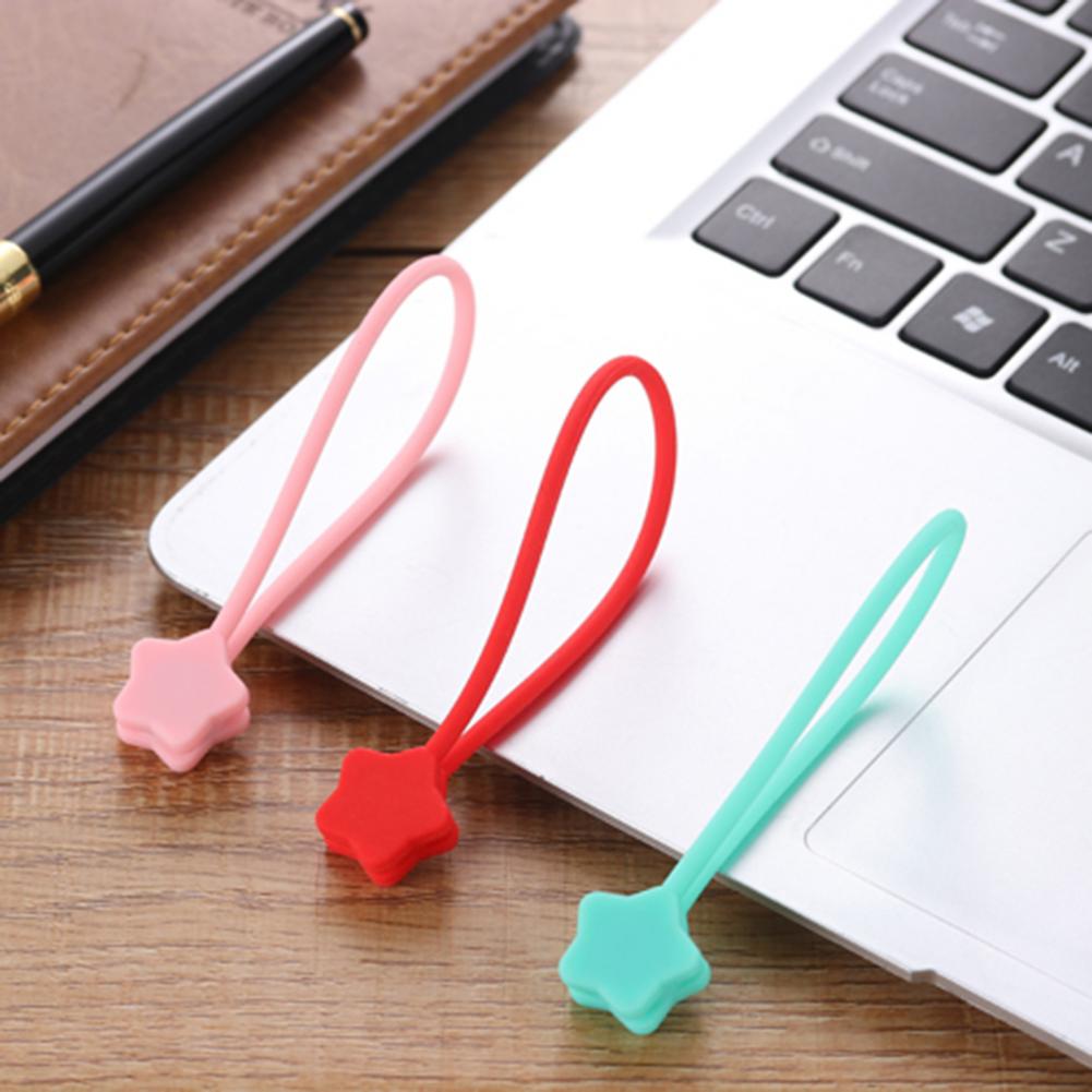 Cable Organizer Magnetic Star Shape Silicone Charging Cable Winder for Cord