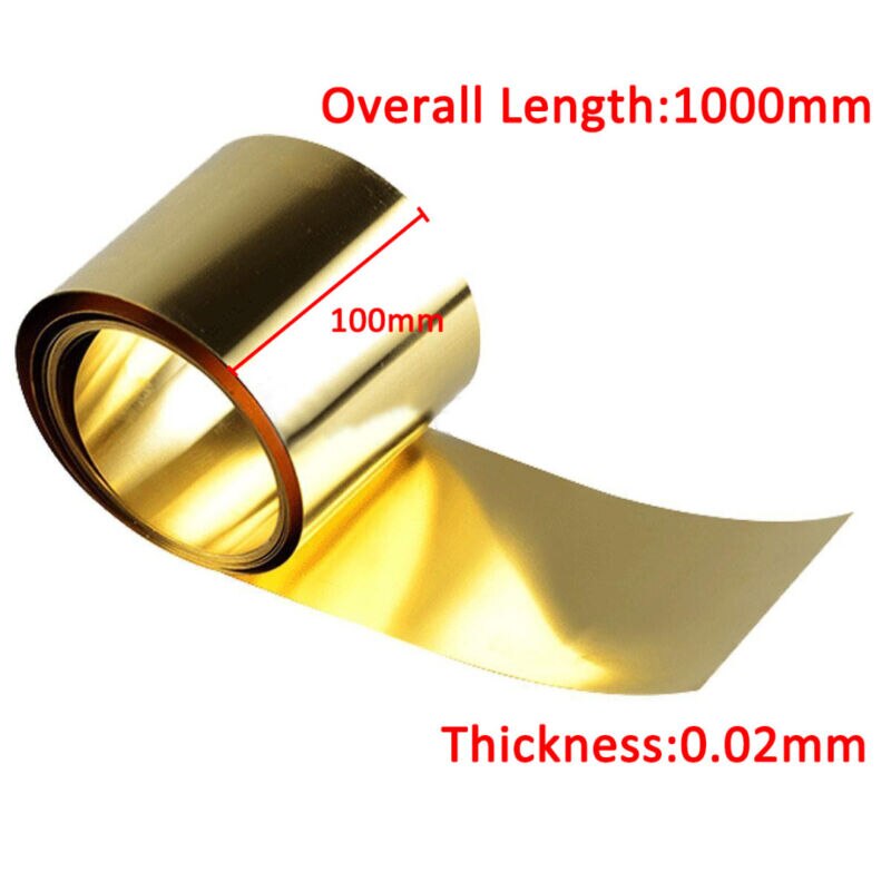 1PCS brass/brass leather/brass foil/brass tape with thickness 0.02mm, width 100mm, length 1000mm