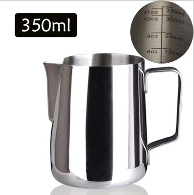 Stainless Steel Milk Frothing Pitcher Jug Espresso Steaming Pitcher with Scale for Cappuccinos &amp; Latte Art: 350ML Silver