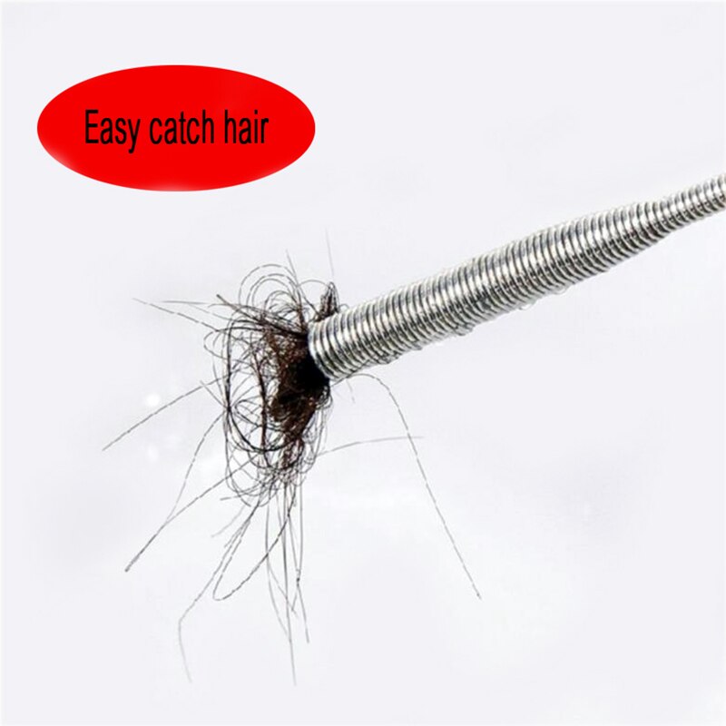 Herramienta de dragado de tubos de resorte de 60cm, recogedor Flexible, Cable de serpiente, ayuda para agarrar basura, drenaje, desatascador de pelo, fregadero, inodoro