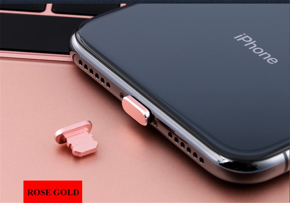 Mode Lading Poort Stof Plug Metal Skin Anti Stof Plug Bescherm voor Iphone 5 5 s 6 6 s 7 8 X Xr Xs Max 100 stks/partij