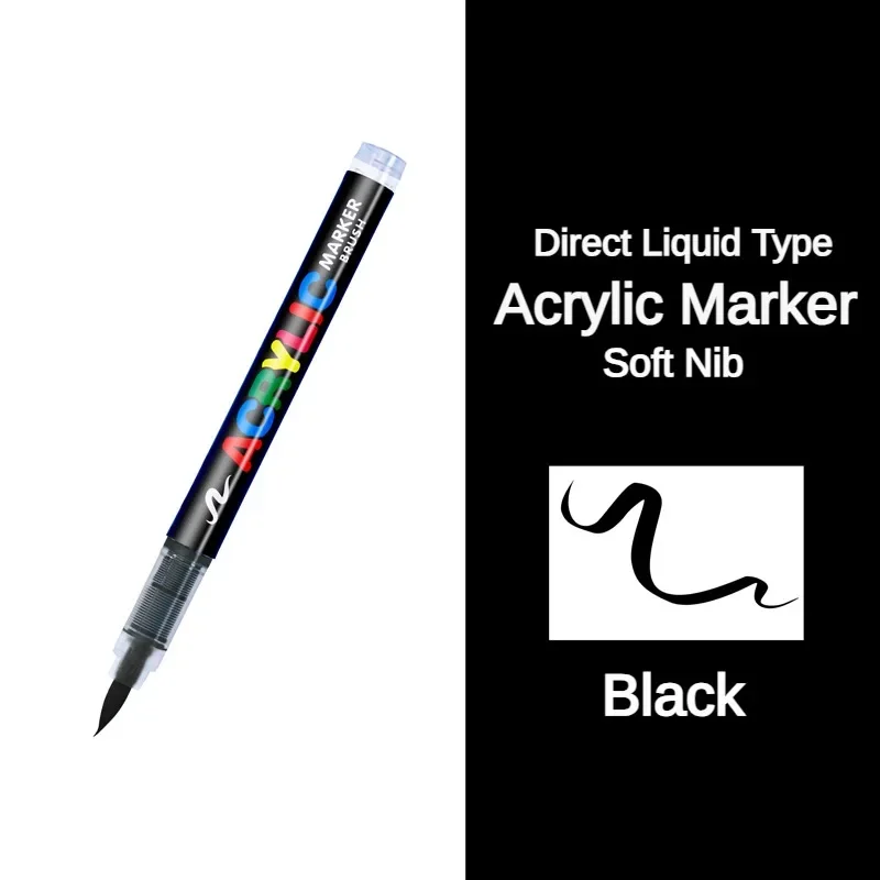 16 Farben direkt flüssiger Acryl-Markierung stift wasserdichter Stift weiche Bürsten feder für Glas Stein Metall Glas Kunst liefert Briefpapier: Gelb
