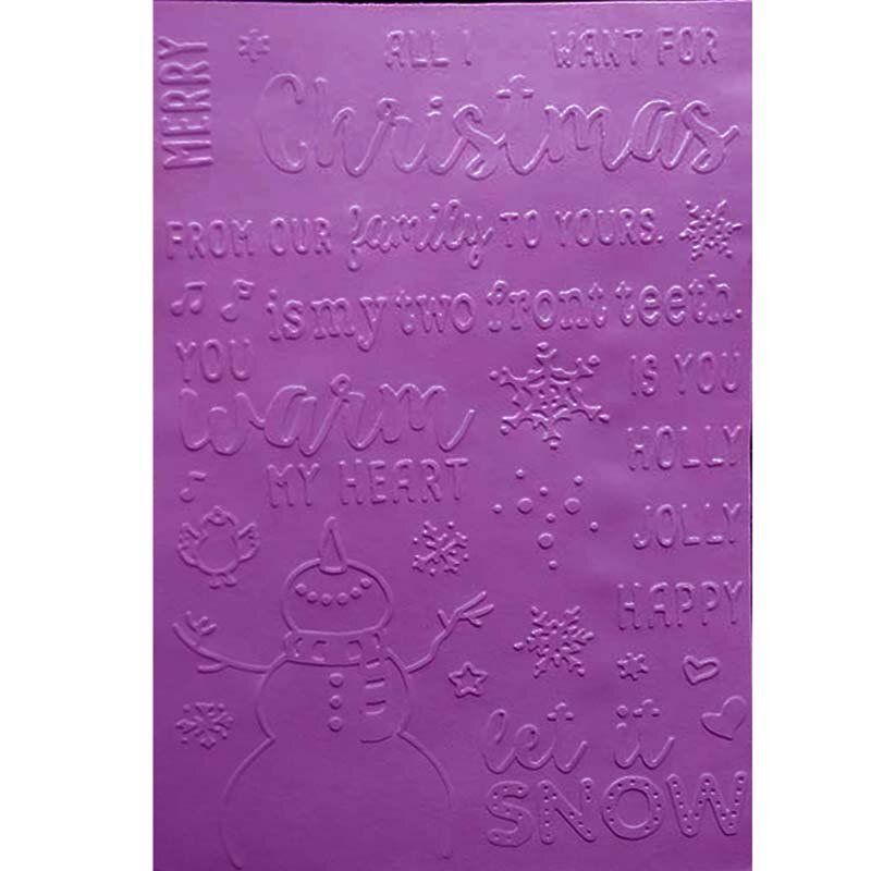 Christmas snowman background plastic embossing folder for card making stationary paper crafts stencil cutting die background