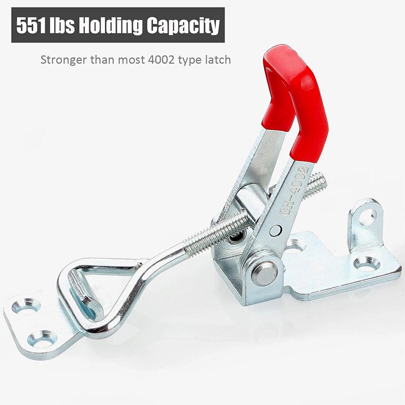Adjustable Toggle Clamp,Heavy Duty Lockable 4002 Style Toggle Latch Hasp Clamp(6Pack)