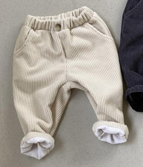 Jungen Gerade Hosen Junge Warme Hosen freundlicher Kabel Hosen Winter Neue Baby Plus Samt Von verlieren Beiläufige Wilden hosen: Aprikose / 9M   70cm