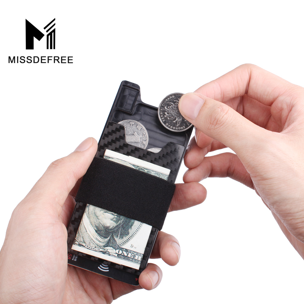 Minimalist Carbon Fiber Slim Wallet for Men & Women Slim Front Pocket Wallet & Credit Card Holder RFID Blocking