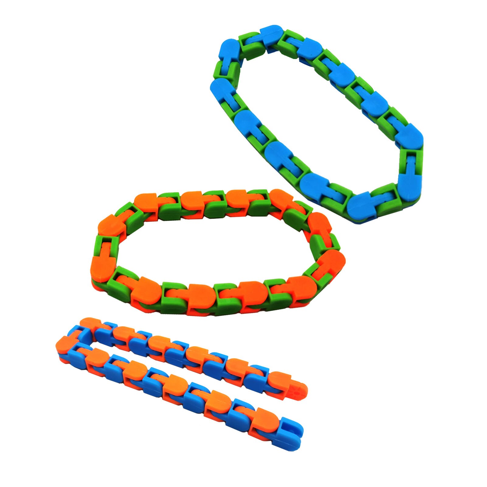 3Pcs 24/48 Knoop Ketting Wacky Tracks Grappige Keten Decompressie Speelgoed Anti-Stress Speelgoed Voor Alle Leeftijden Pak Voor Kantoor familie Kinderen Spelen