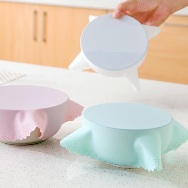 Reusable Stretch Food Saran Silicone Wrap Keeping Cover Lid Film Silicone Seal Container Cover Storage Lids Kitchen Tools
