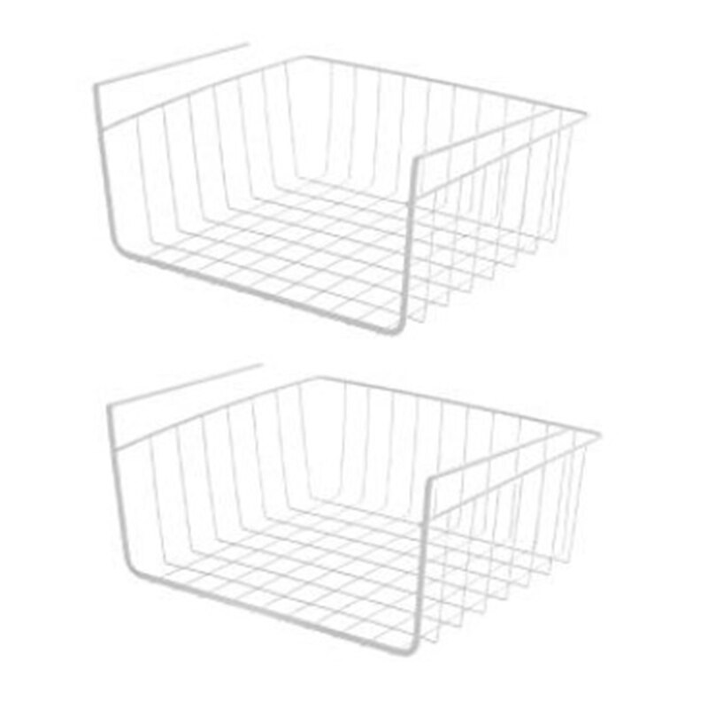 Sous étagère panier, paquet de 2 grille en inox gain de place sous étagère meuble rangement pour étagère Organization cuisine Cou