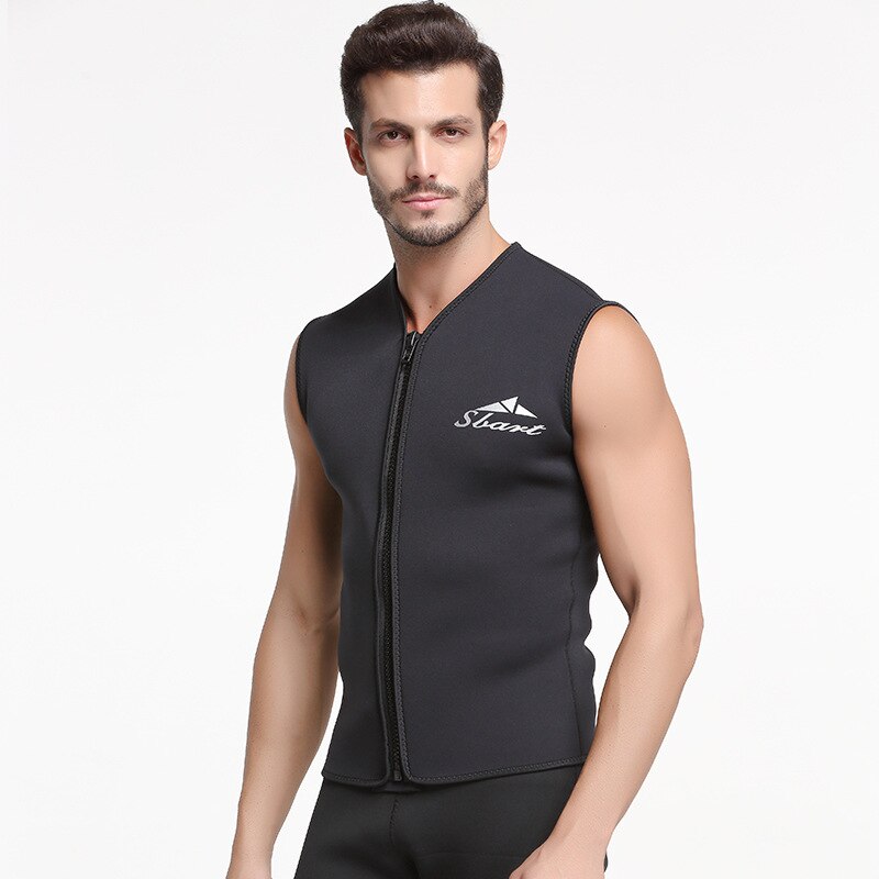 Sbart 1PC Neoprene 5mm Zip Up Scuba Diving Suits Vest Men Wetsuits Snorkeling Tops Male Swimsuits Rash Guards Bathing Suits DEO