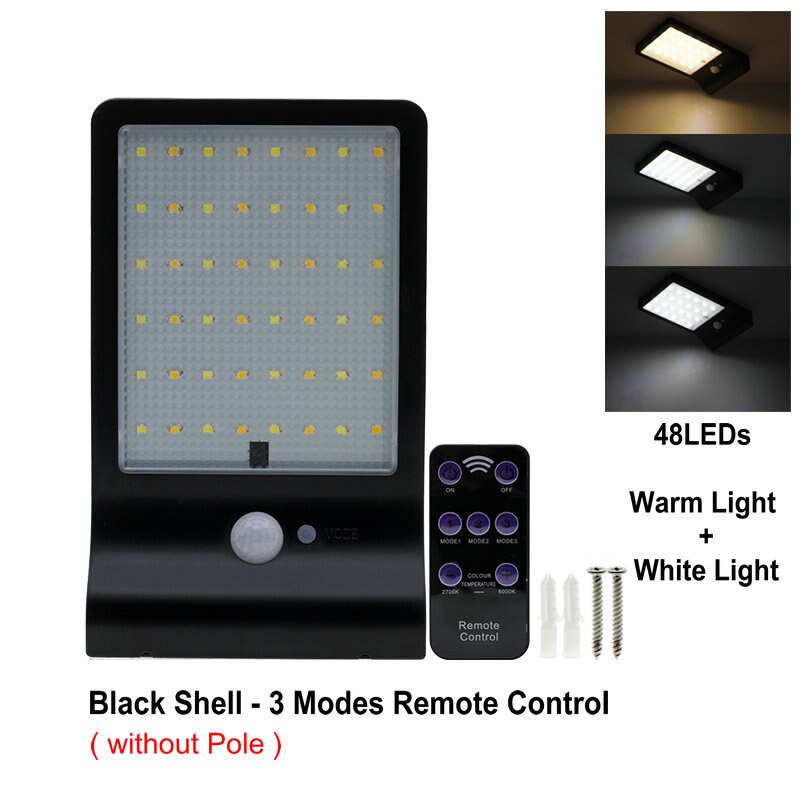 Led Zonne-straat Licht Outdoor Verlichting Pir Motion Sensor Waterdicht Voor Tuin Muur Afstandsbediening Energiebesparende Straat Lampen: Type 3