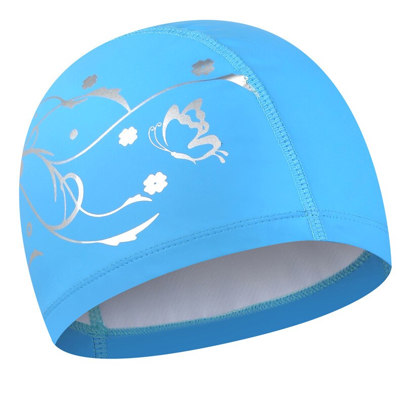 Pu-coating badmuts dames badmuts heren badmuts duiken surfen zwembad baden scuba onderwatervissen zeilmuts zwemtulband: 03 merenblauw