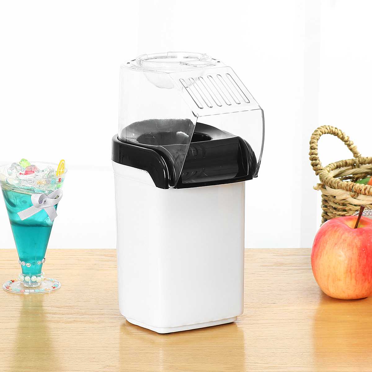 Mini Electric Popcorn Maker 1200W Home Air Tabletop Party Snack Oil-Free Household Corn Popper Kitchen Popcorn Machine