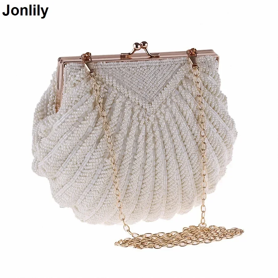 Abend taschen Frauen Kupplung Abend Kupplung Taschen Hochzeit Braut Handtasche Perle Perlen Muschel Kette Party Taschen LI-383
