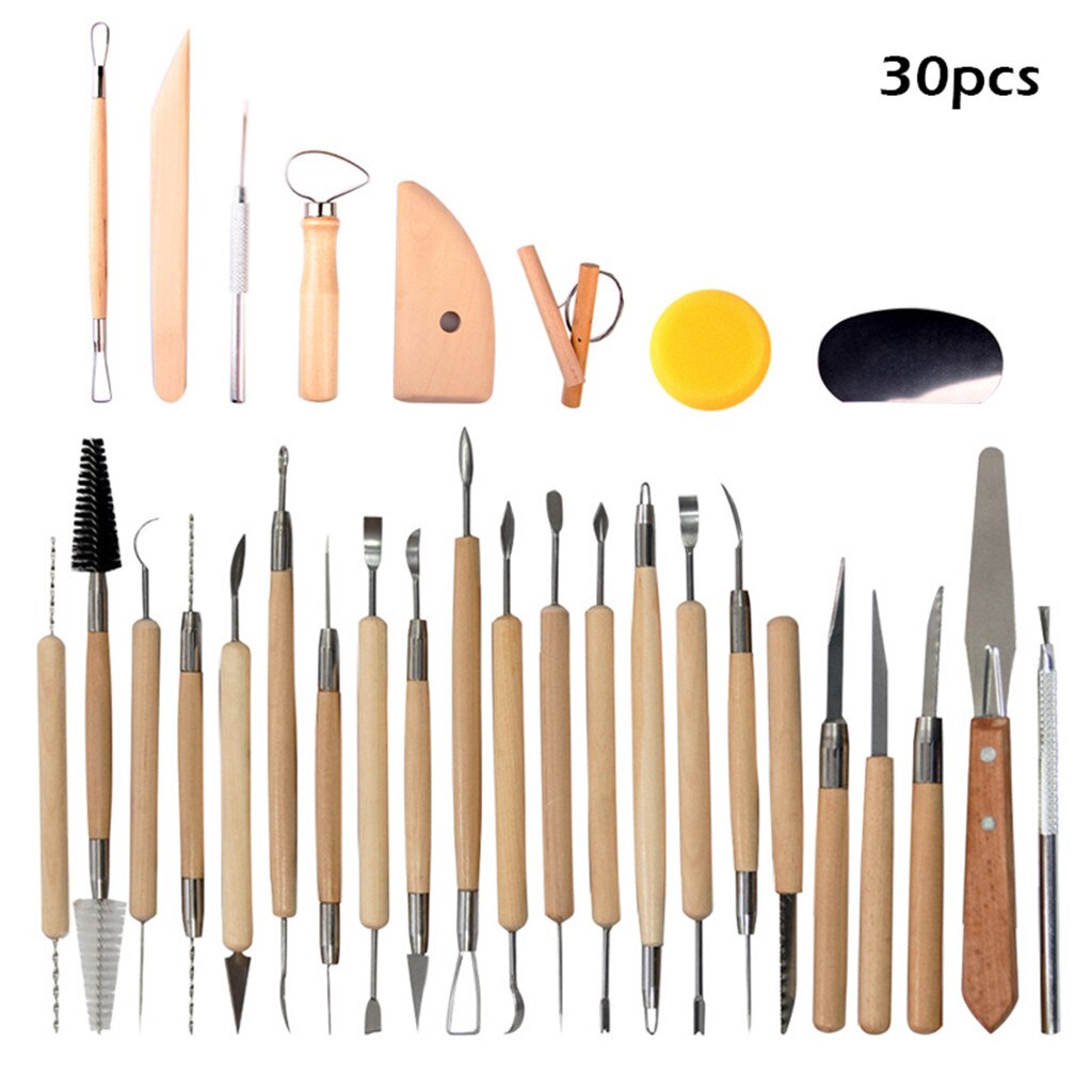 30pcs Pottery and Sculpting Tools Set Ceramic Sculpting Tools with Case for Beginners and