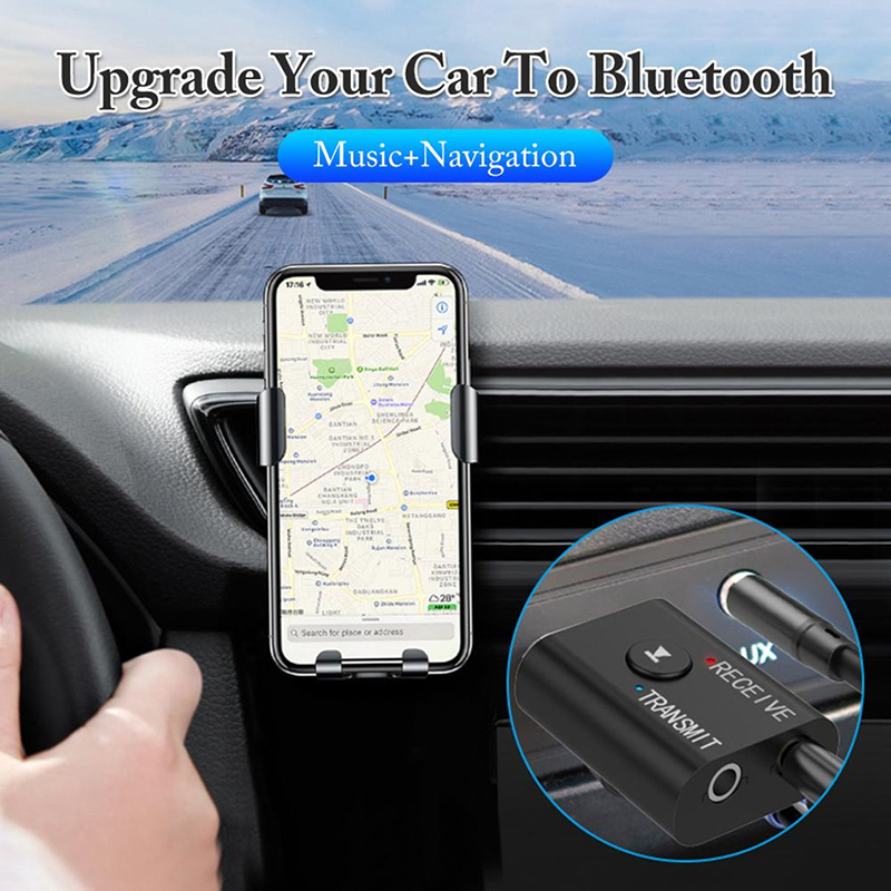 Adaptador de audio Bluetooth 2 en 1 de VAORLO, receptor y transmisor inalámbrico estéreo 3D con entrada auxiliar USB de 3,5 mm para kit de coche, PC, TV, altavoz y amplificador