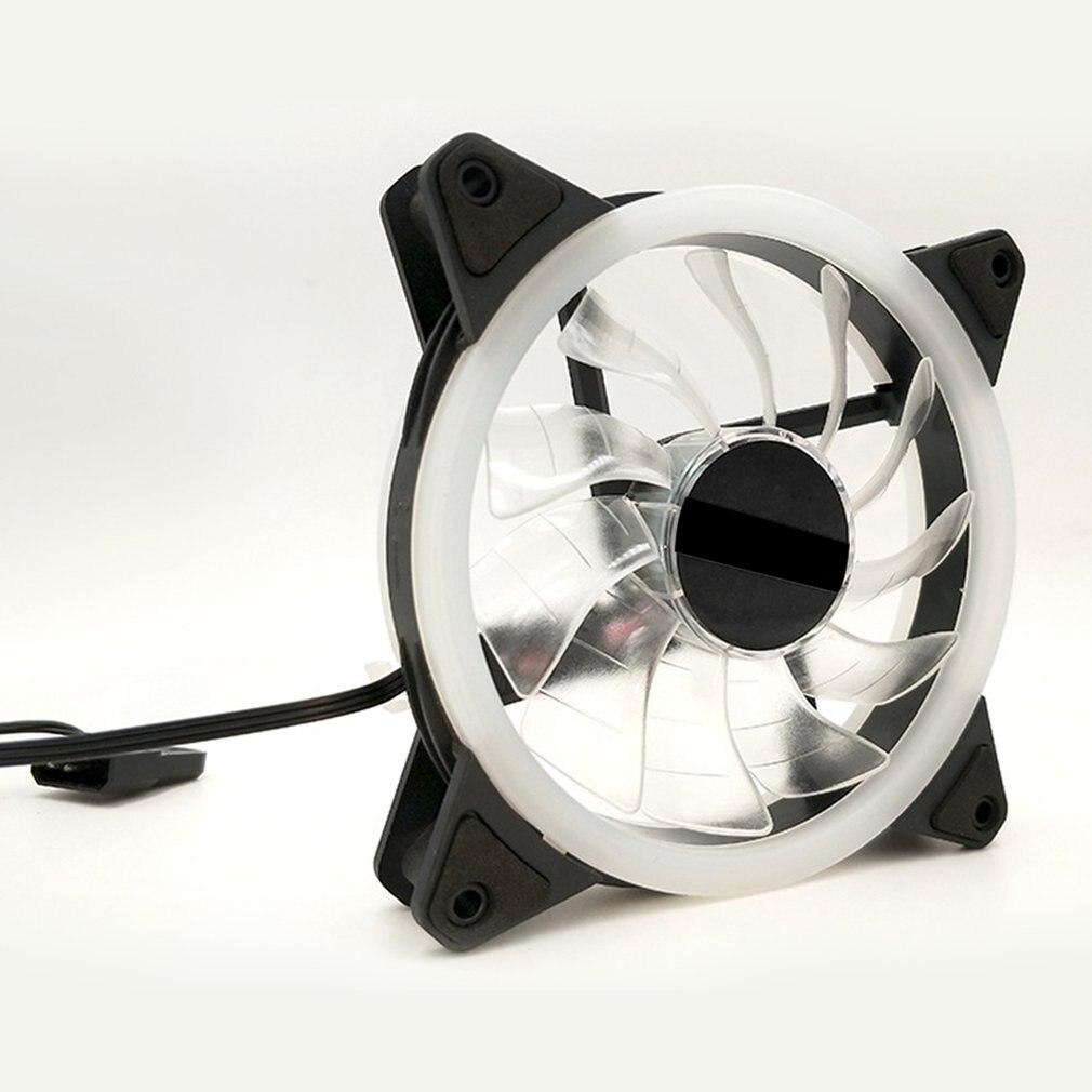 120mm PC Computer Case Fans Ultra Silent LED Cooling Fan 12VDC 3P IDE 4Pin Radiator CPU Cooler Fan With Anti-Vibration Rubber: white