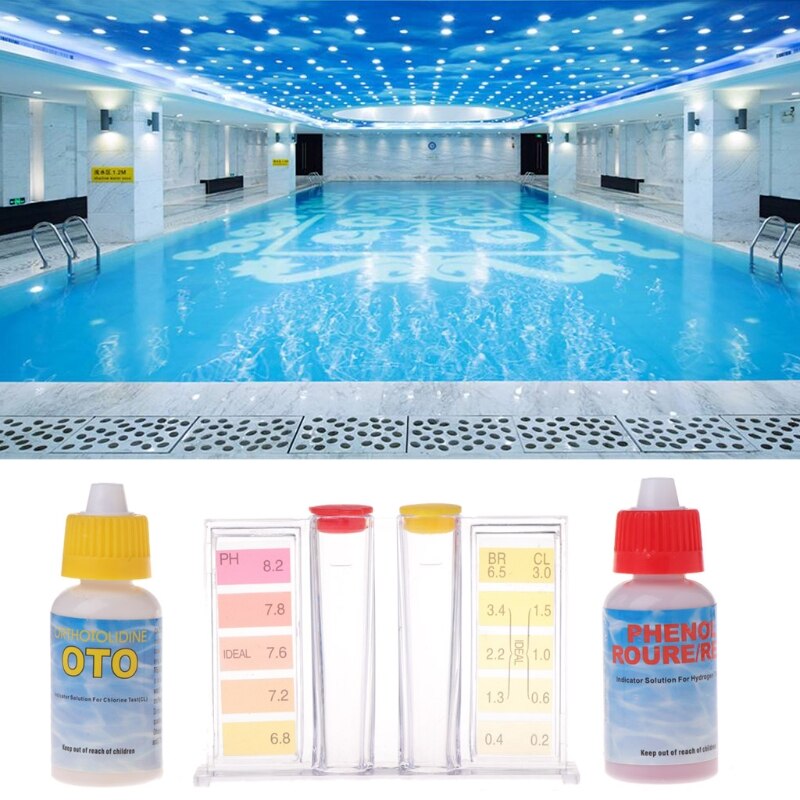 1 set ph klor vatten test kit simbassäng akvarium tillbehör testare