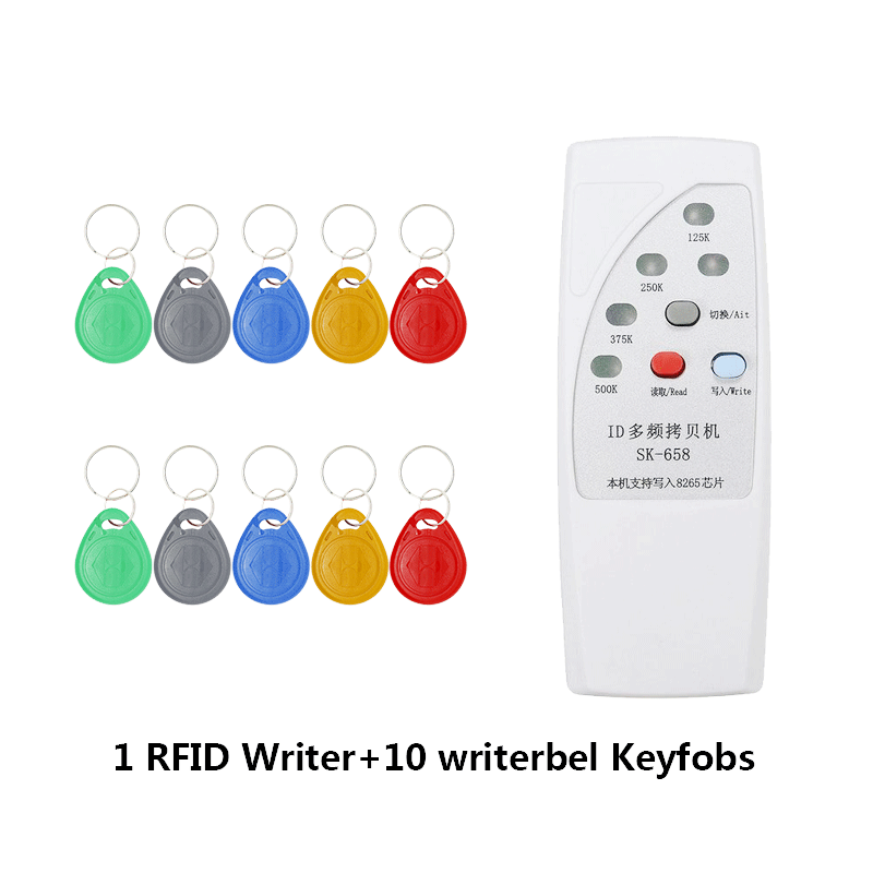 Rfid-kaartlezer, rfid-schrijver, draagbare kaartlezer met 5 kaarten/tags, sleutelhangers, kopieermachine, schrijver, duplicator: Stijl 4
