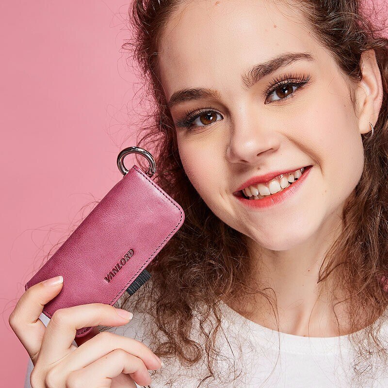 Women's leather key chain, individual , simple mini head leather, Korean lovely home key bag