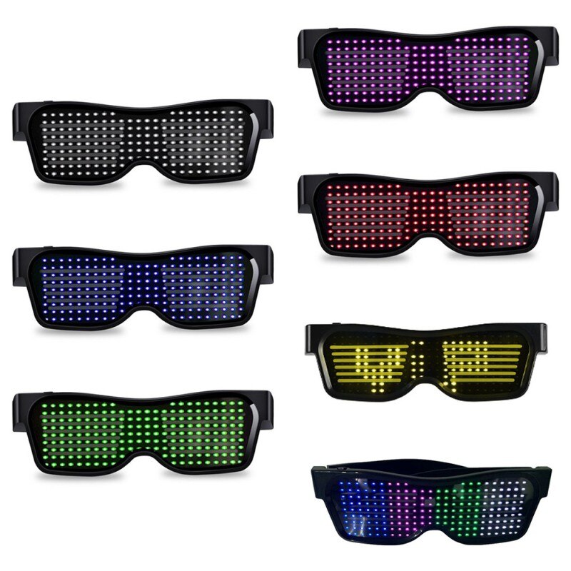 Lunettes de fête Led Bluetooth magique, contrôle par application, lumineux, Emd Dj, lunettes de fête électriques, décor de noël
