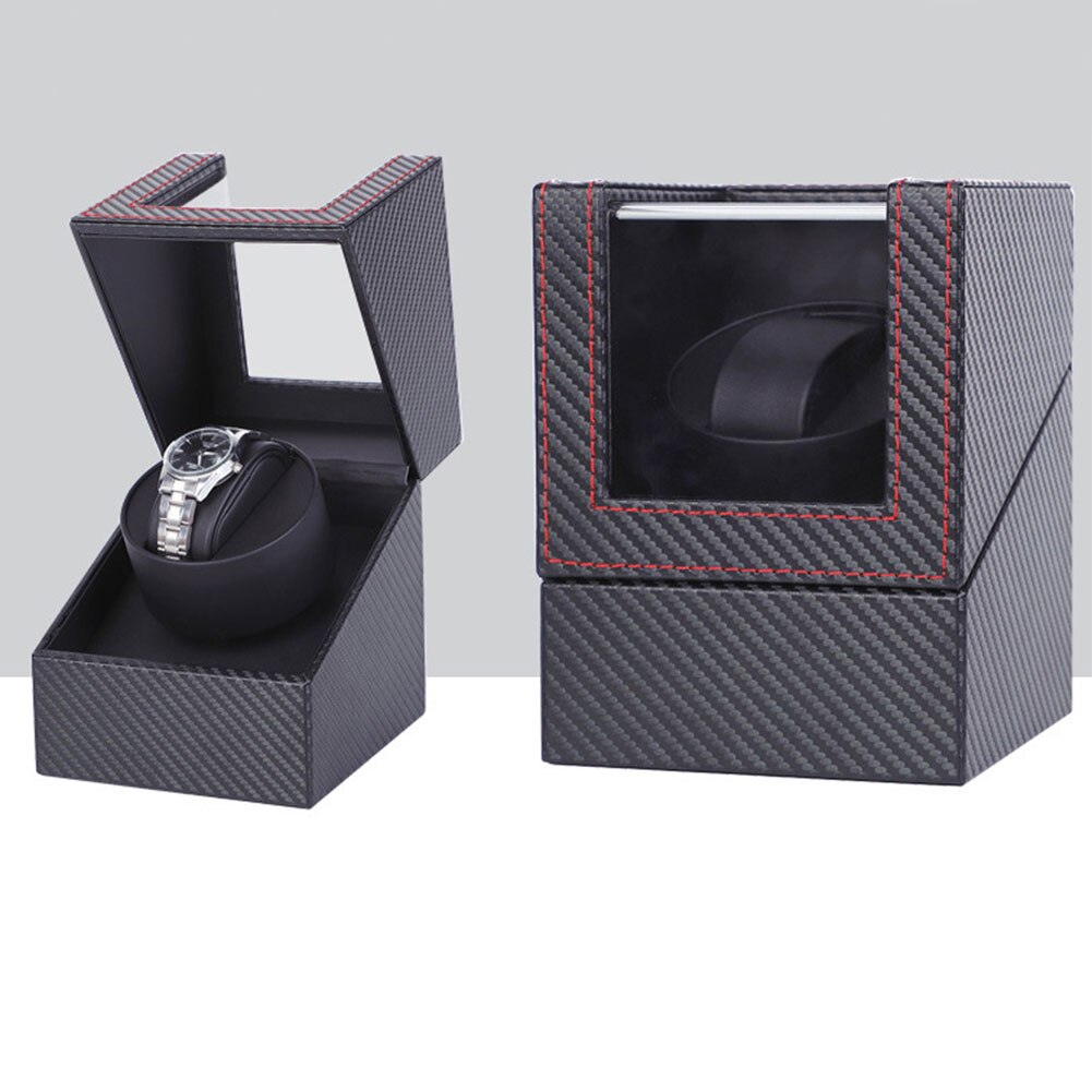 Carbon motor shaker watch winder holder display automatisk mekanisk ur viklingsboks smykker automatisk ur eu/us/uk