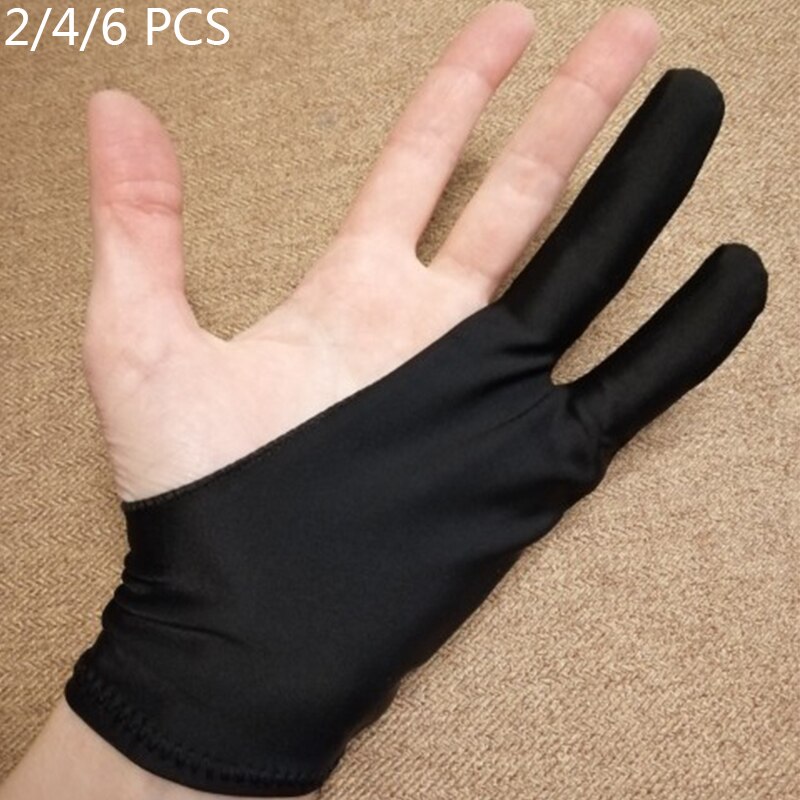 Anti-Fouling Kunstenaar Handschoen Voor Tekening, zwart 2 Vingerverven Digitale Tablet Schrijven Handschoen Voor Art Studenten Arts Lover