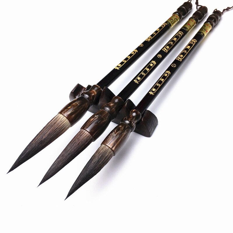 3pcs/set Chinese Calligraphy Brush Pen Set for Bear Hair Writing Brush Couplets Running Cursive Script Brush Pen Set