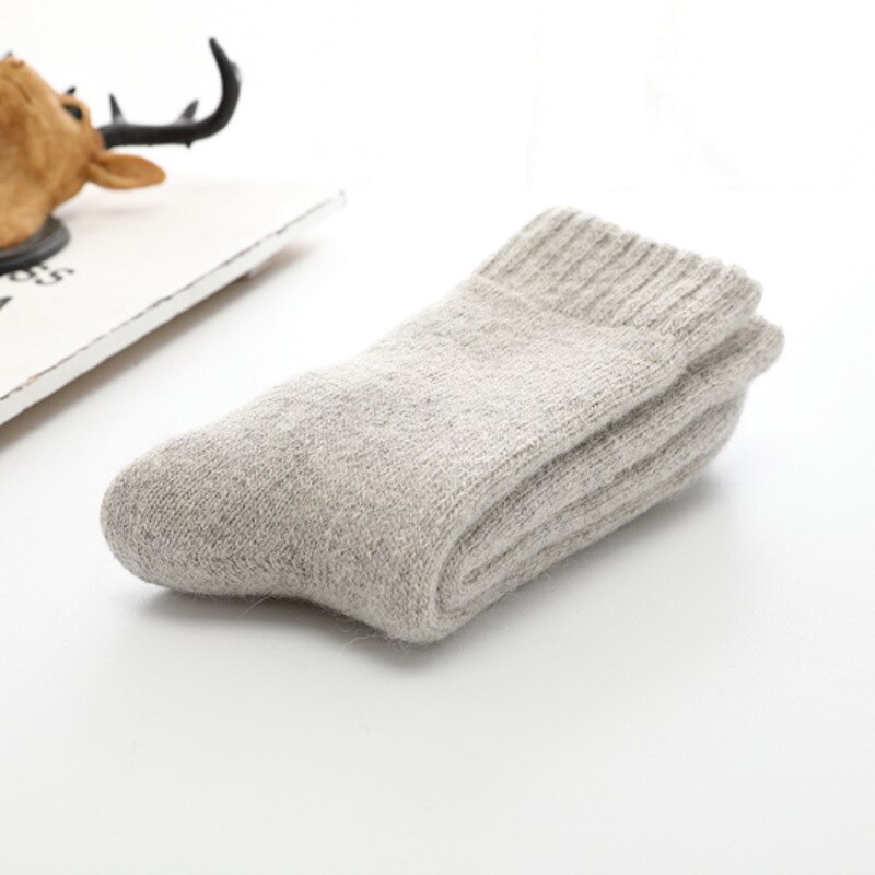 Super Thicker Solid Socks Merino Wool Rabbit Socks Snow Winter Warm Funny Happy Male Men Socks calceta hombre skarpety meskie: C