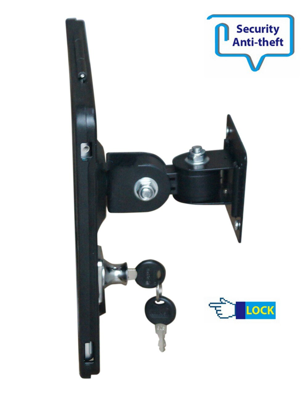 Fit for iPad 2/3/4/air/pro wall mount metal case for ipad stand display bracket tablet pc lock holder support full motion angle