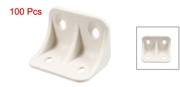 uxcell 20-100 Pcs Shelf Cabinet Door Plastic Corner Braces 36x24x24mm 39x39x16mm Angle Brackets 90 Degree Right Angle: 100Pcs 36x24x24mm