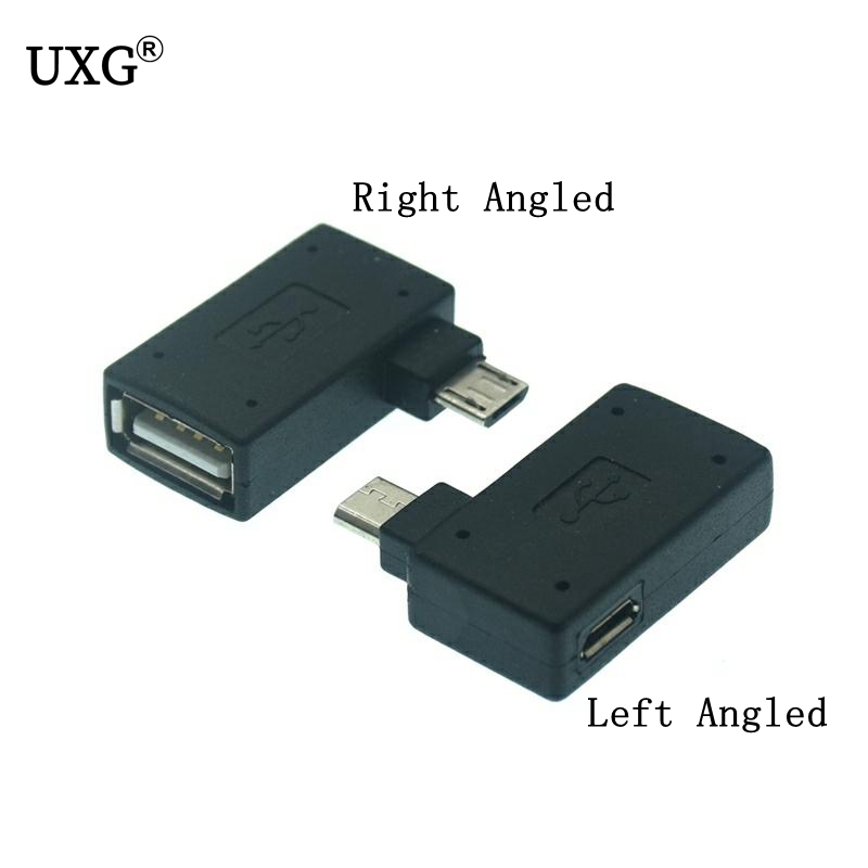 Adaptateur Micro USB OTG à 90 degrés pour Fire Stick TV Snes mini Classic Nes Mini avec alimentation coudée gauche droite: WHITE