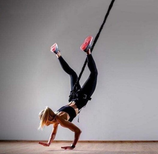 Justerbar bungee dance jump sele fitness roterende harnis aerial act sikkerhedsbælte voksne