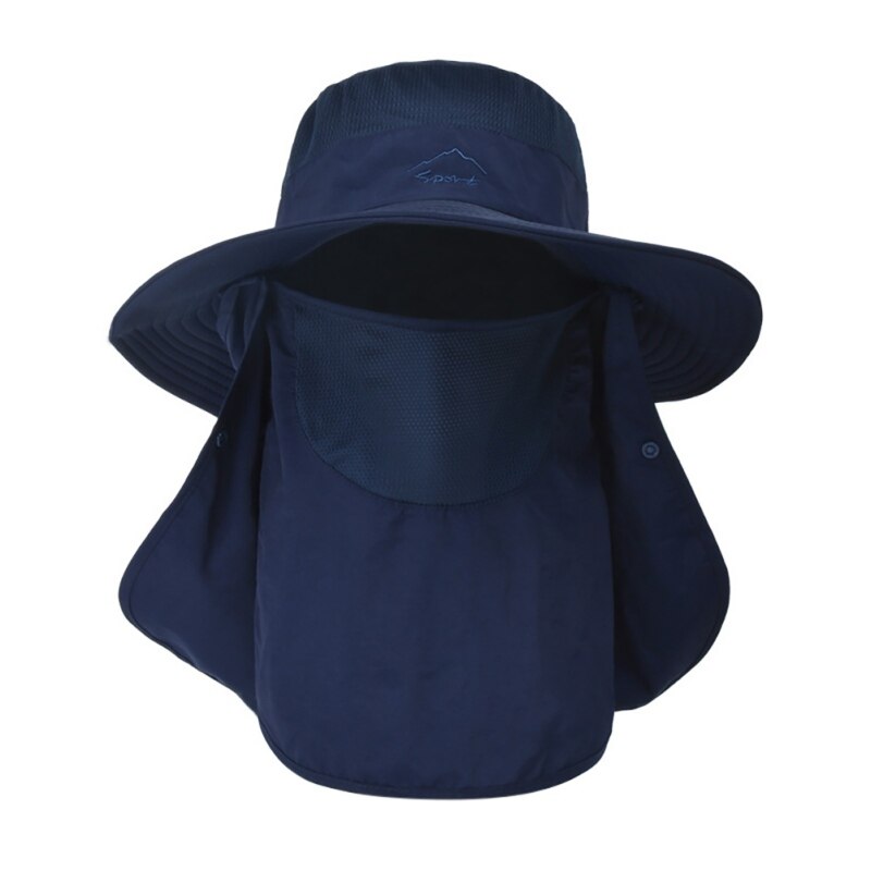 Summer Quick-drying Boonie Men Women Hat Outdoor Face Mask Wide Brim Bucket Hat Sun Protection Cap: ZQ