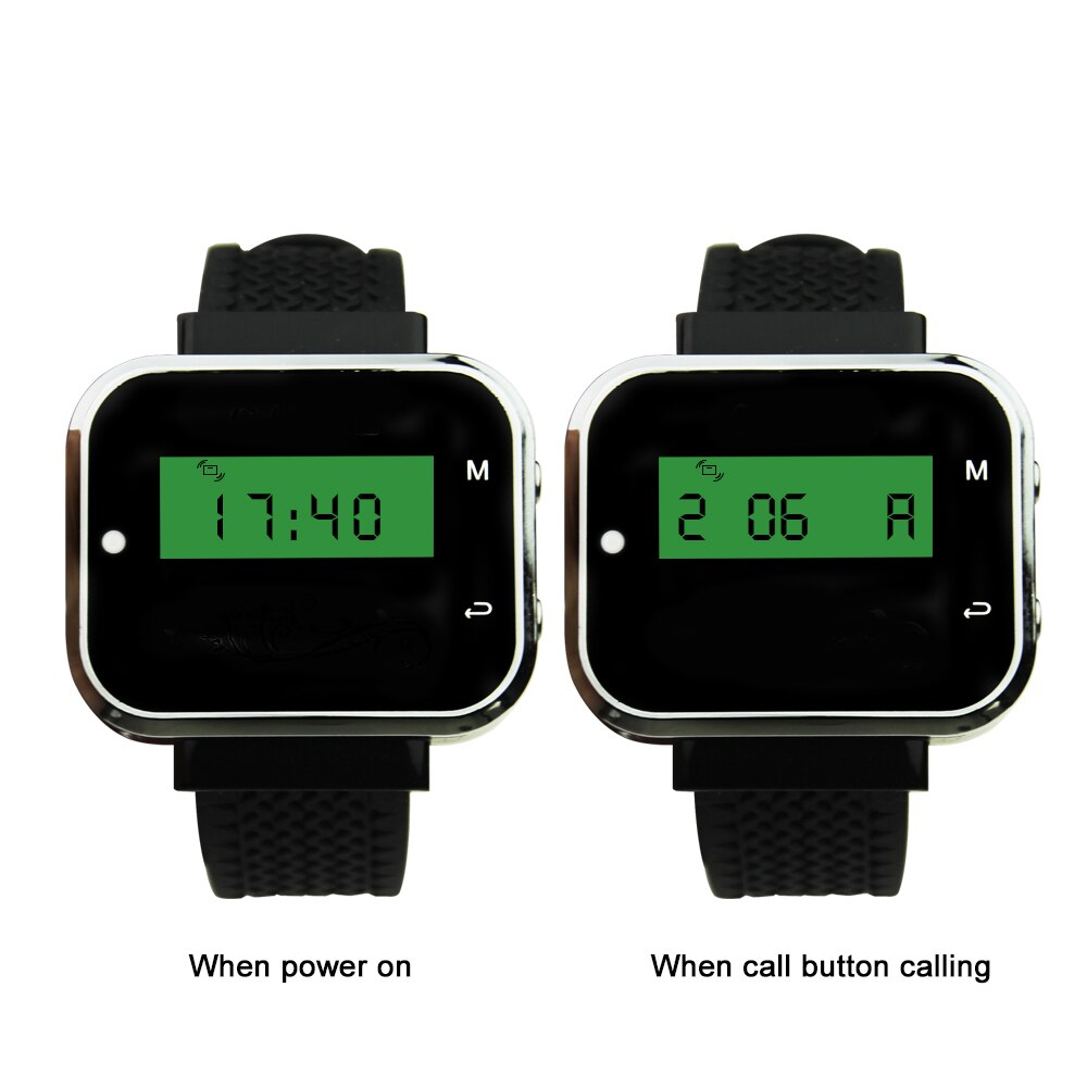 JINGLE BELLS wireless calling systems 6 call button+1 watch pager for restaurants/waiter call button hotel waiter calling system