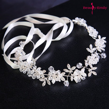 Witte Handgemaakte Crystal Hoofdtooi Bruidsmeisje Bruiloft Krans Bridal Hoofdband Strass Bloemen Prinses Bruiloft Accessoires