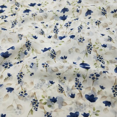 Tela de gasa de poliéster, tela estampada sencilla, a la , para vestido y camisa: white