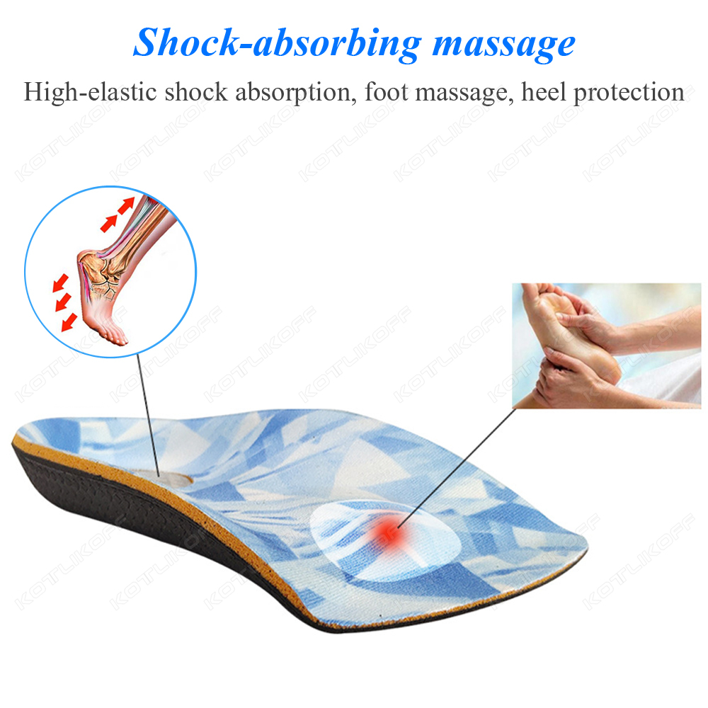 1/2 paar orthopedische EVA halve inlegzolen platvoet/XO beenverzorging fasciitis plantaris reliëf antislip hiel-pasvorm voor dagelijkse sport KOTLIKOFF