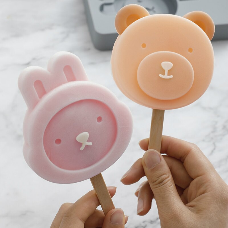 Japonia Wykonany ręcznie lód forma na krem silikonowy z pokrywką bohaterowie kreskówek kostka lodu DIY forma robić lodów na patyku sorbet lodowy