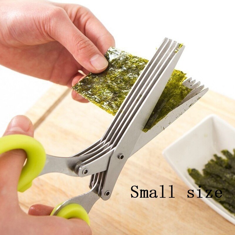 Cutter Tools for Kitchen 19.5CM Minced Multi-layer Scissors Kitchen Multi-Layers Scissor Shredded Chopped Scallion 3&5 layers: S-5 layers green