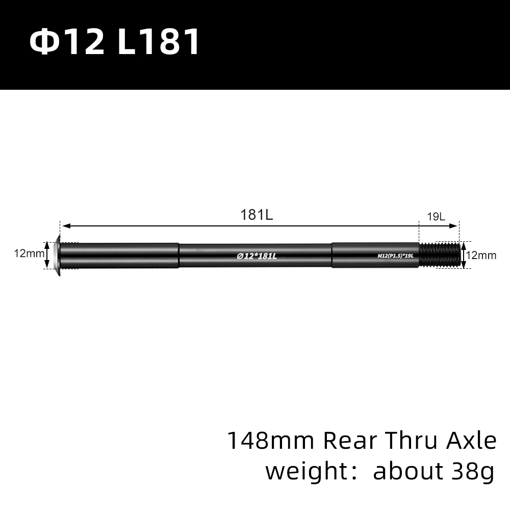 Bike Thru Axle Front Fork Shaft Skewers Rear Hub Thru Axle 12x126/162 M12xP1.5 M15 Bike Quick Release: Navy Blue
