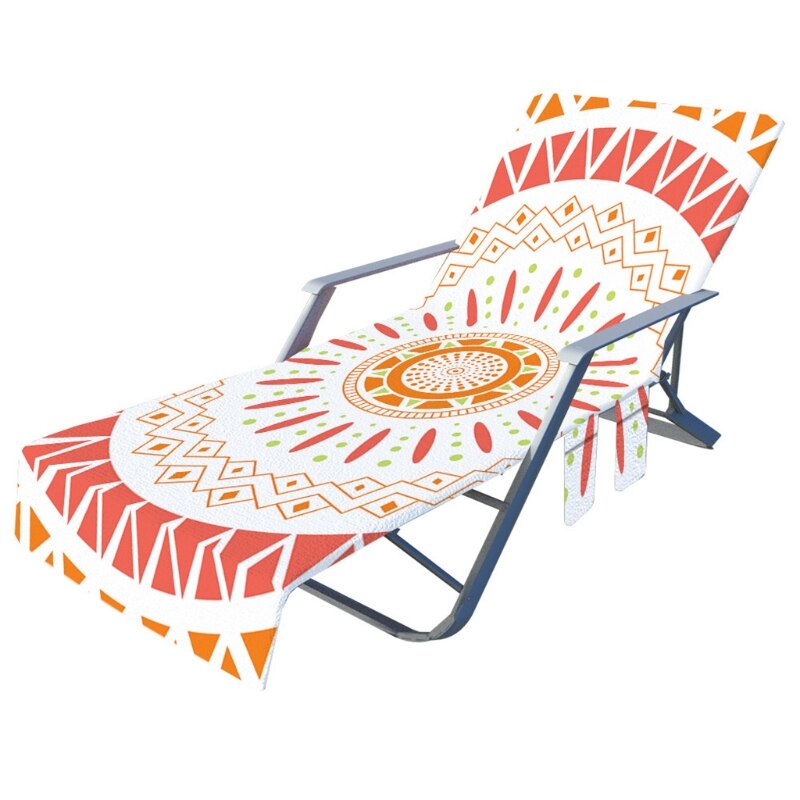 Boho leżak pokrowiec na krzesło z mikrofibry ręcznik plażowy z boczne kieszenie: 10