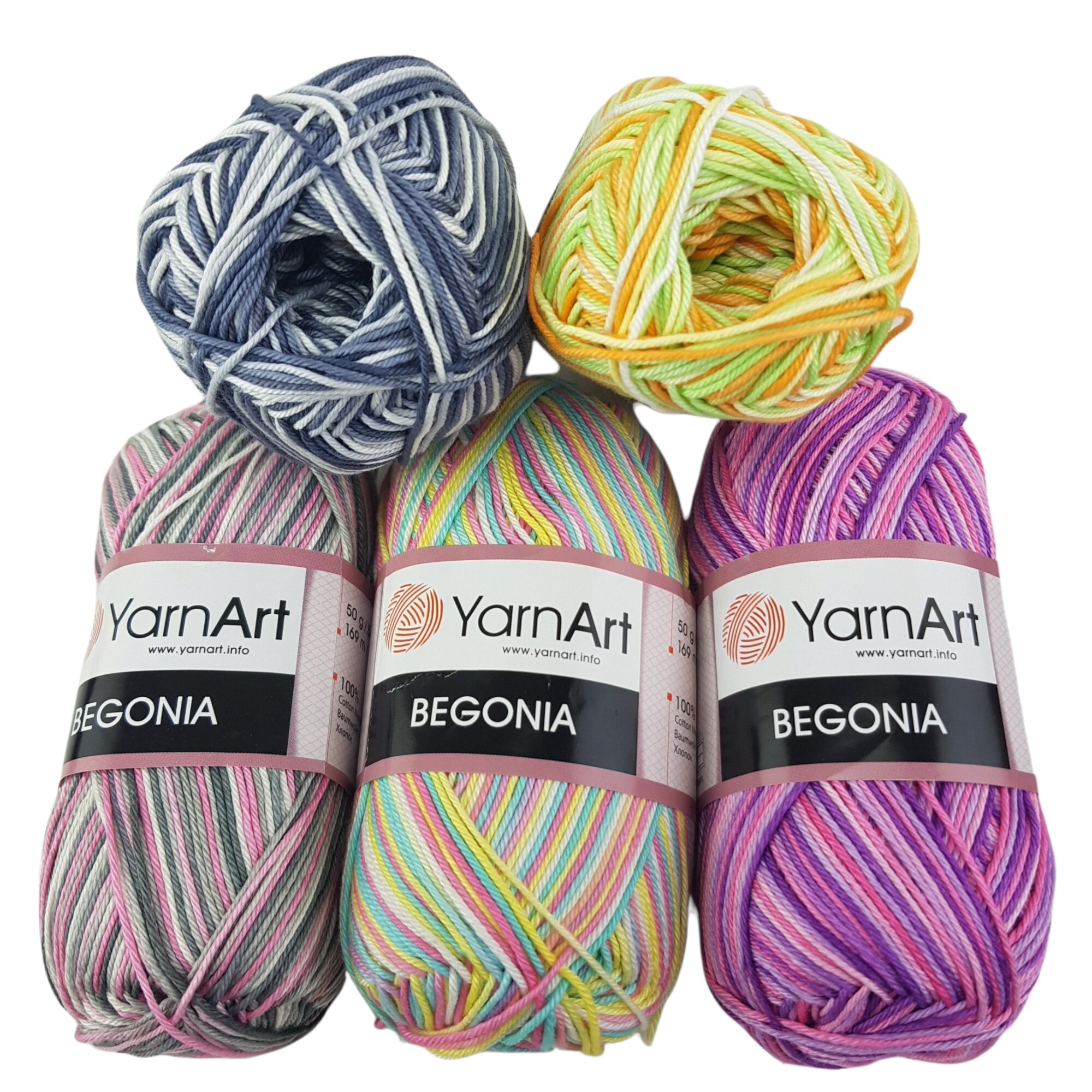 Fil à Tricoter YarnArt Begonia - Coton Mercerisé 50 G, Pelote Neuve, Idéal Pour Crochet Ou Tricot