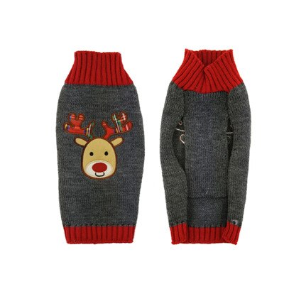 DOGGYZSTYLE Weihnachten Haustiere Hund Kleidung zur Seite fahren Rentier Mantel Jumper Kleidung Weihnachten Kleidung Große Hunde XXL: grau Rentier / L