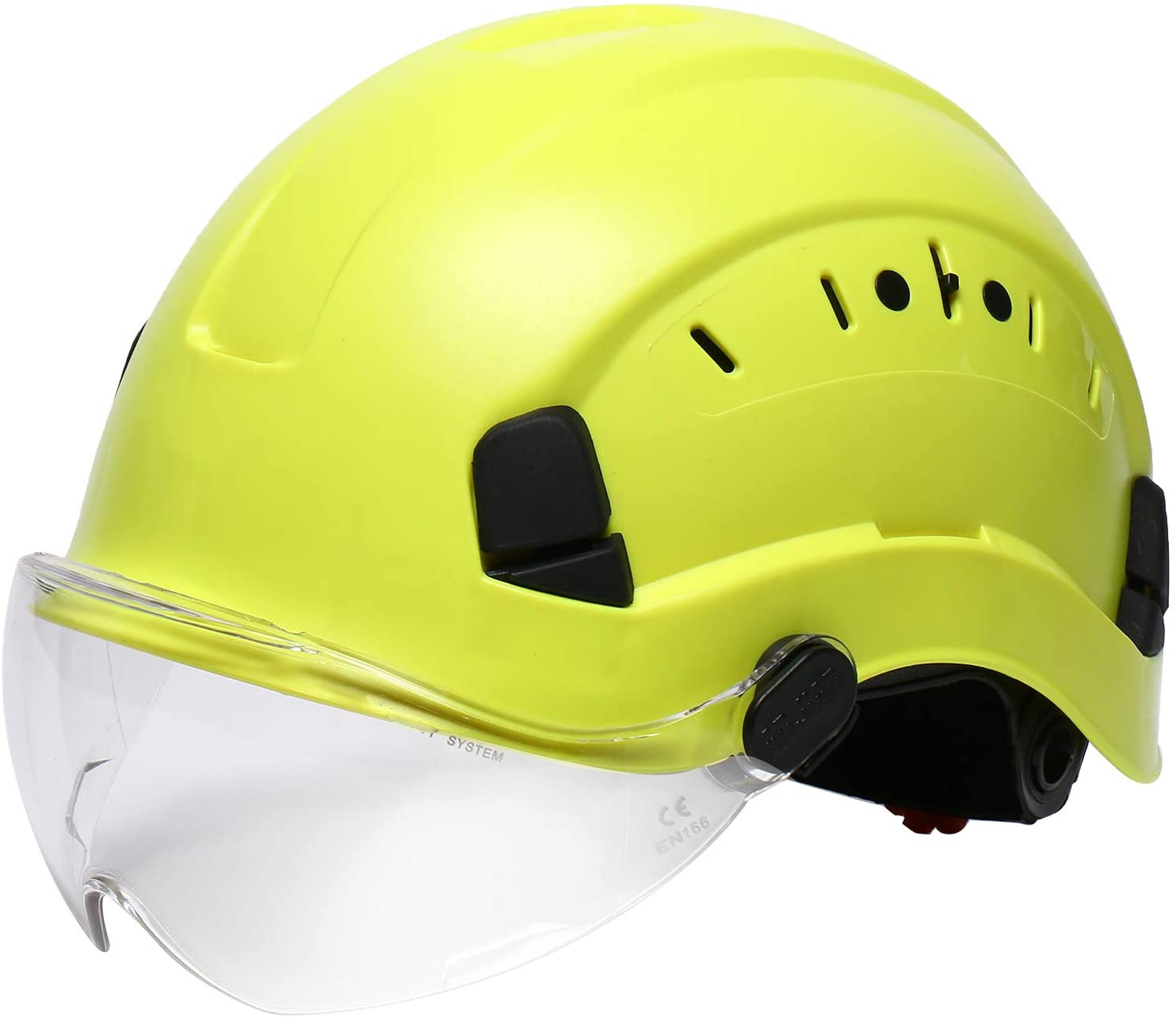 Safety Helmet With Goggles Men&#39;s Construction Hard Hat ABS Protective Helmets Work Cap For Working Climbing Riding: Green-Clear Goggles